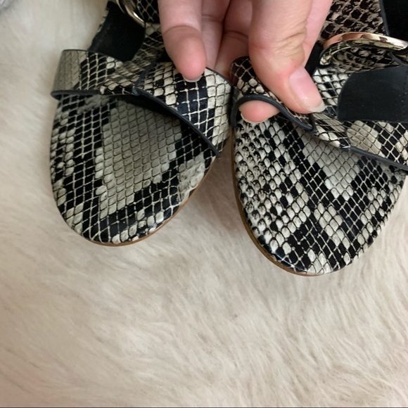 [Marc Fisher] Black Snake Animal Print Strappy Block Heel Sandals - Picture 7 of 11